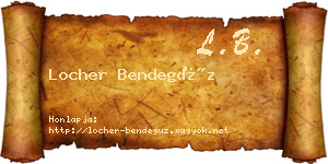 Locher Bendegúz névjegykártya